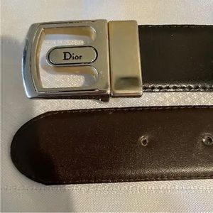 Vintage 90s Dior Belt Reversible Black/Brown Size 34-38 EU